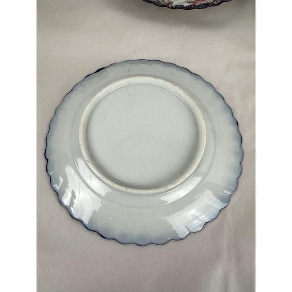 Japanese Antique China Four 7 in. Plates Cobalt Gold  Trim Geisha 1970's - Picture 6 of 16